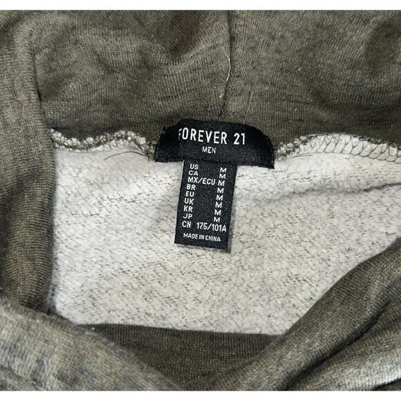 Forever 21 Men’s Green Cowl Neck Pullover Hoodie Sweatshirt Size M - Picture 3 of 6